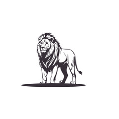 Lion Silhouette illustration Vector design white Background, Vector Illustrations Majestic Lion Silhouette mascot.