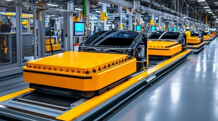 Automated Car Assembly Line Production Factory Interior