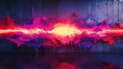 Naklejka premium Abstract Colorful Paint Explosion on a Concrete Wall