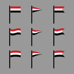 Yemen flag flat wave