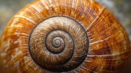 Close-up of a Snail Shell with Spiral Patterns and Texture