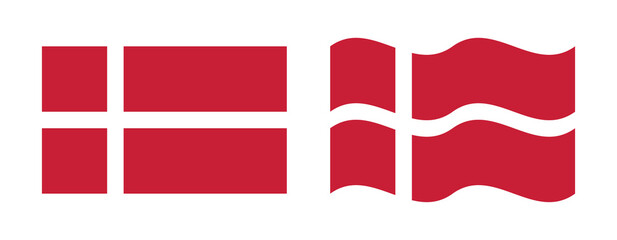 Denmark flag flat wave 