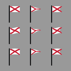 northern Ireland flag icons set