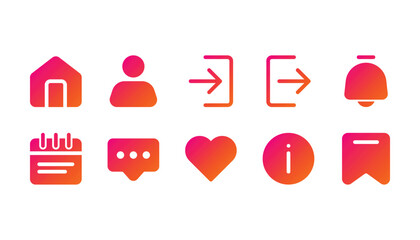 user interface icon pack solid gradient style