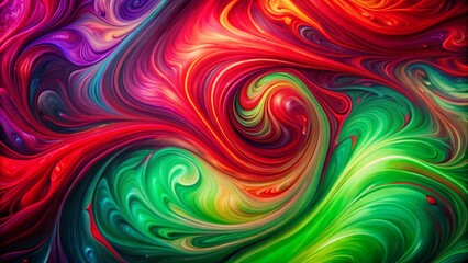 Obraz premium Vibrant Abstract Background with Red, Green, and Purple Swirls Creating a Dynamic Visual Experience