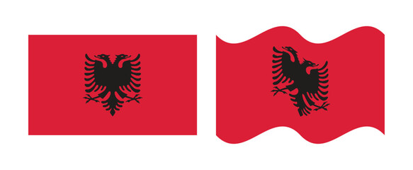 Albania flag flat wave