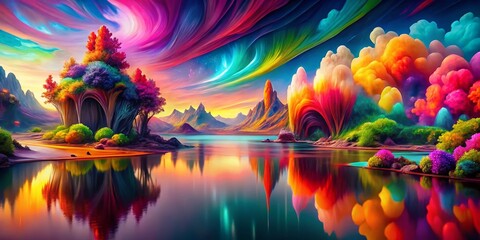 Fototapeta premium Vibrant Abstract Wallpaper for PC Free Download - Colorful Digital Art Background for Your Screen