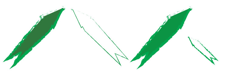 abstract green arrow icon with transparent background, arrows brush
