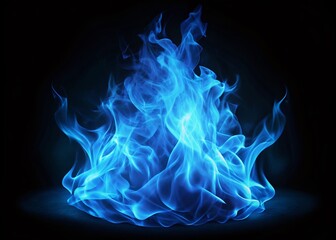 Vibrant Blue Flame PNG with Transparent Background for Graphic Design and Digital Art Projects