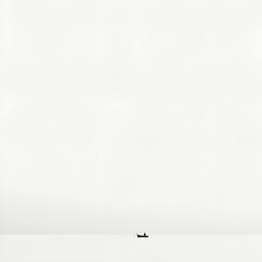 The silhouette ofa boatman rowing on a boat background. Generative ai