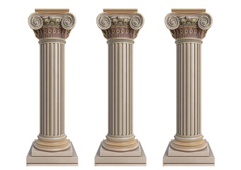 Obraz premium Ancient greek vintage columns isolated on transparent or white background