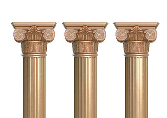 Obraz premium Ancient greek vintage columns isolated on transparent or white background