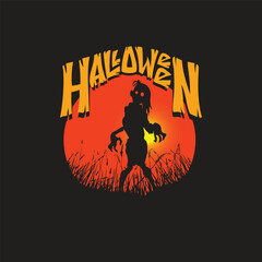 helloween silhoette vector image
