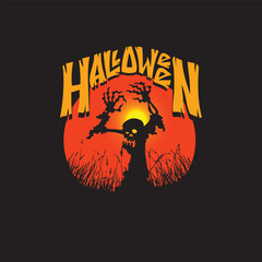 helloween silhoette vector image