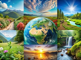 Vibrant Environmental Banner Highlighting Nature's Beauty and Importance of Sustainable Practices