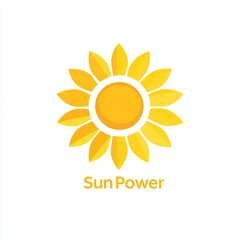 Bright sunflower logo symbolizing solar energy