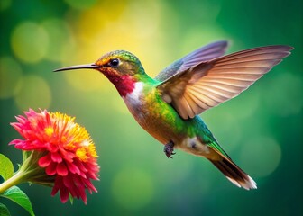 Fototapeta premium Vibrant Flower Hummingbird SVG Design for Crafting, Printing, and DIY Art Projects for Everyone