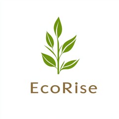Obraz premium EcoRise Logo Featuring Green Leaf Design