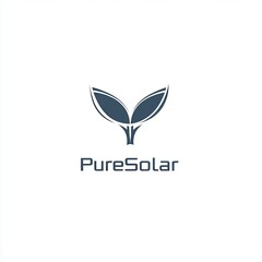 Modern logo design for PureSolar with leaf motif