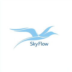 Elegant logo design for Sky Flow with bird motif