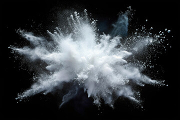 White powder scattered on black background