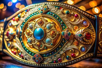 Obraz premium Vibrant image of a world championship belt showcasing intricate design and luxurious materials