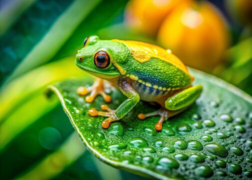 Vibrant Limoniidae Species on Green Leaf Showcasing Nature's Intricate Detail and Biodiversity