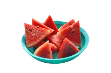 Peeled and cut watermelon served ready to eat