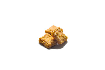 Tofu that has been fried until dry is ready to eat