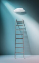 A Close-up of a Metallic Ladder Symbolizing Wealth Ranking, Featuring Minimalist Design Elements Highlighting Financial Success and Social Status Concepts.