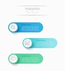 Infographic 3 options design elements for your business data. Vector Illustration.