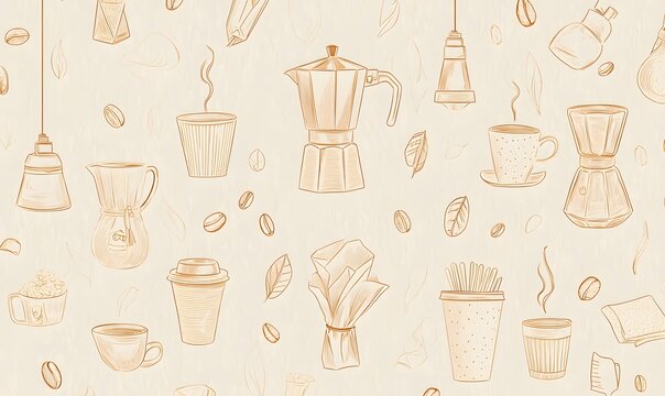 seamless pattern with kitchen utensils