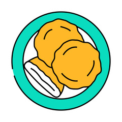 hotteok dessert korean cuisine line icon vector. hotteok dessert korean cuisine sign. isolated symbol illustration