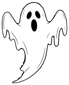 recommend clip art: Halloween-theme horror ghost outline in black	
                    