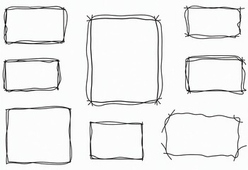 Obraz premium Versatile Black Hand-Drawn Frame Pattern: Seamless Vector Design for Modern Art and Graphic Needs