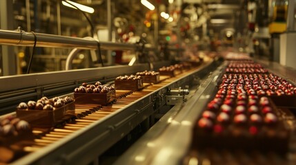 Chocolate Production Line in a Factory