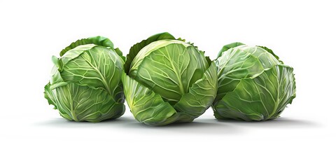 Fototapeta premium Cabbage isolated on white background. Clipping path. Full depth of field.
