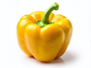 Vibrant Yellow Paprika Isolated on White Background for Culinary and Food-Related Uses