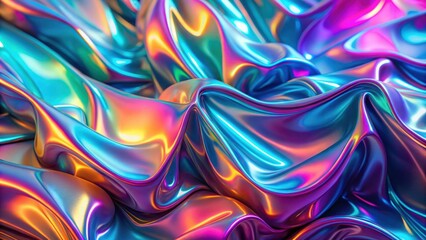 Fototapeta premium Abstract holographic iridescent neon liquid metal texture background, holographic, iridescent, neon, liquid metal, texture