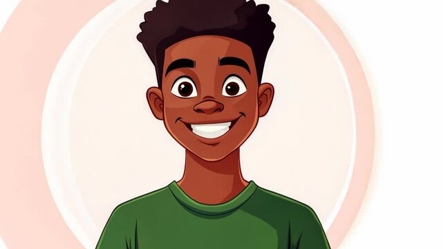 A young boy with short, black hair smiles brightly at the camera