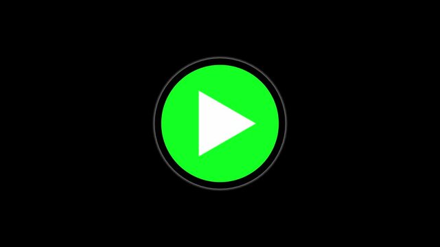 play icon, video play icon for website and mobile design animation. Play button icon animation and black background.  color media play icon.