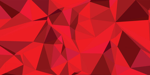 Bold geometric abstract design in deep red hues with sharp triangular patterns, creating a dynamic and modern texture for digital backgrounds or tech-inspired visuals