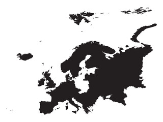 europe map vector silhouette vector design illustrator