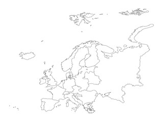 europe map vector outline vector design illustrator