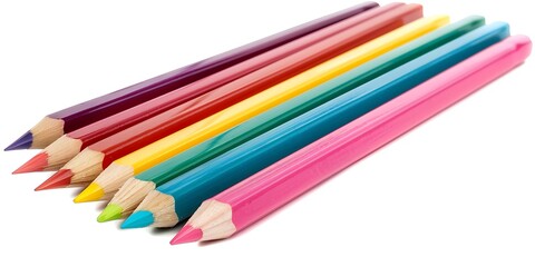 Fototapeta premium Colorful pencils isolated on white background. Close-up.
