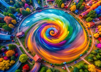 Fototapeta premium Vivid Spell Color Swirls Creating Magical Atmosphere with Bright Hues and Dynamic Patterns in Motion