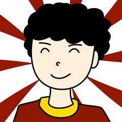 happy man with a red background