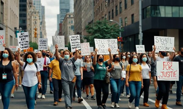 Protest marches in urban neighborhoods