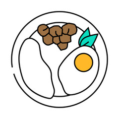 thai basil chicken cuisine line icon vector. thai basil chicken cuisine sign. isolated symbol illustration