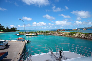 The scenery of Seychelles islands in the Indian Ocean